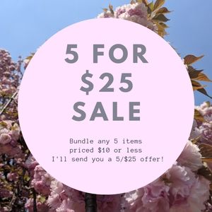 SALE! 5 Items for $25